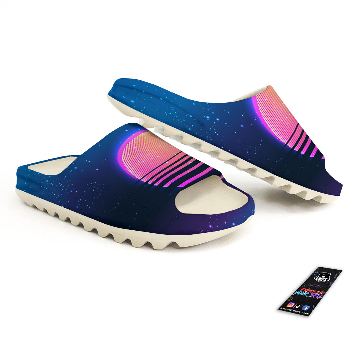 Retro Vintage Sun Print Sandals-grizzshop