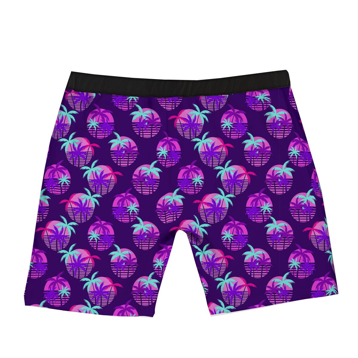 Retrowave Sunset Palm Tree Print Pattern Boxer Briefs-grizzshop