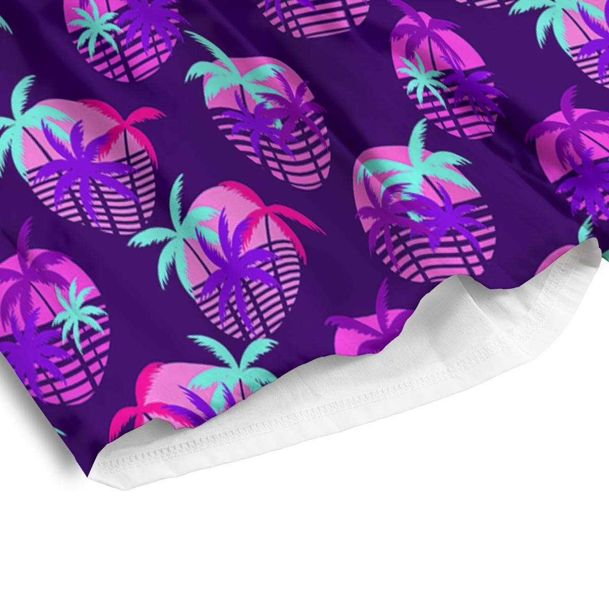 Retrowave Sunset Palm Tree Print Pattern Men's Athletic Shorts