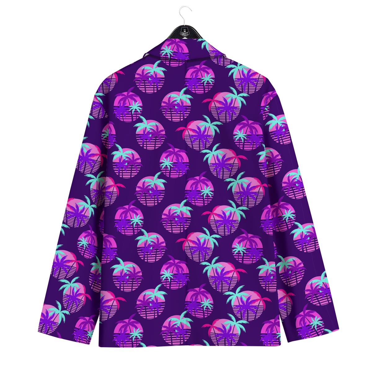 Retrowave Sunset Palm Tree Print Pattern Men's Sport Coat-grizzshop