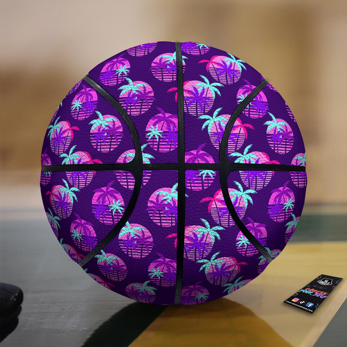 Red White And Blue Argyle Print Pattern Basketball