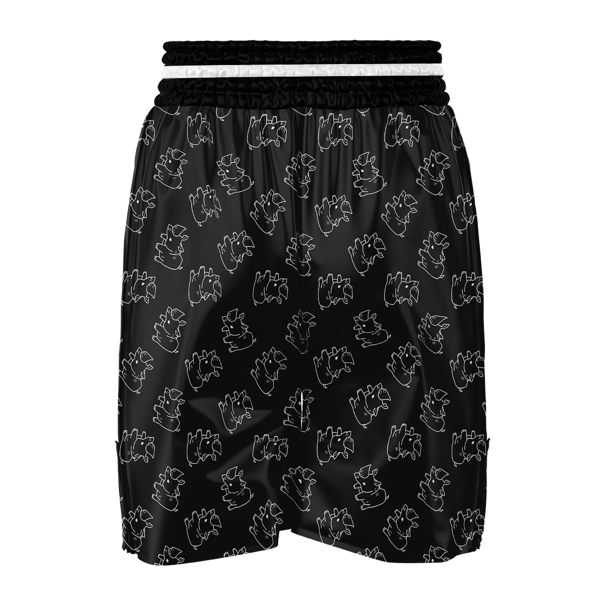 Rhino Hand Drawn Print Pattern Boxing Shorts-grizzshop