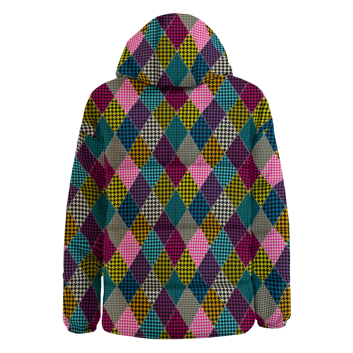 Rhombuses Houndstooth Colorful Print Pattern Down Jacket-grizzshop