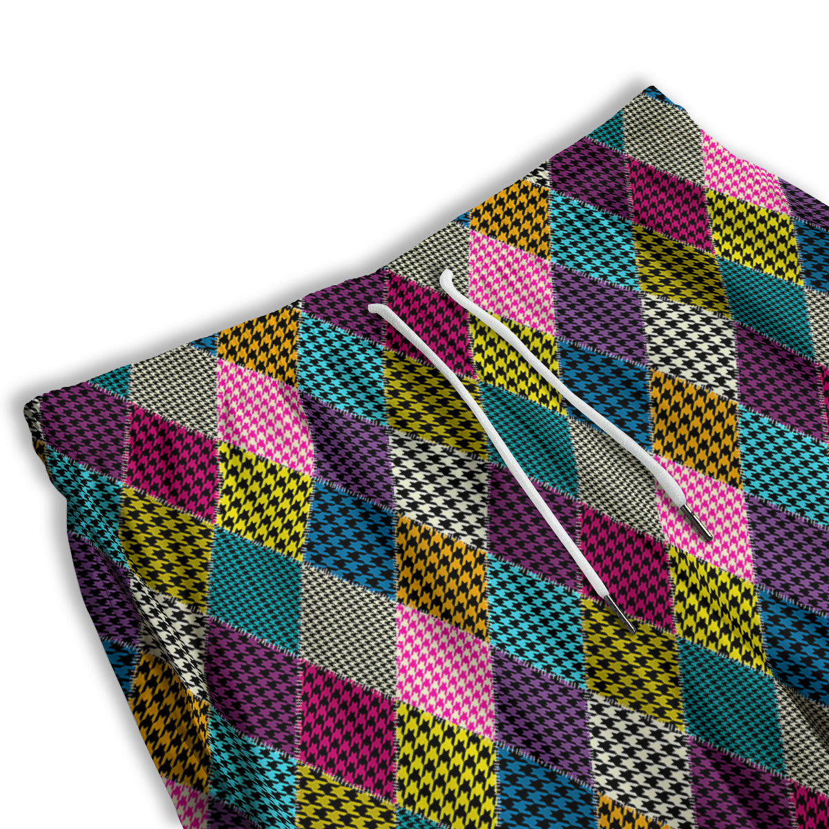 Rhombuses Houndstooth Colorful Print Pattern Men's Athletic Shorts