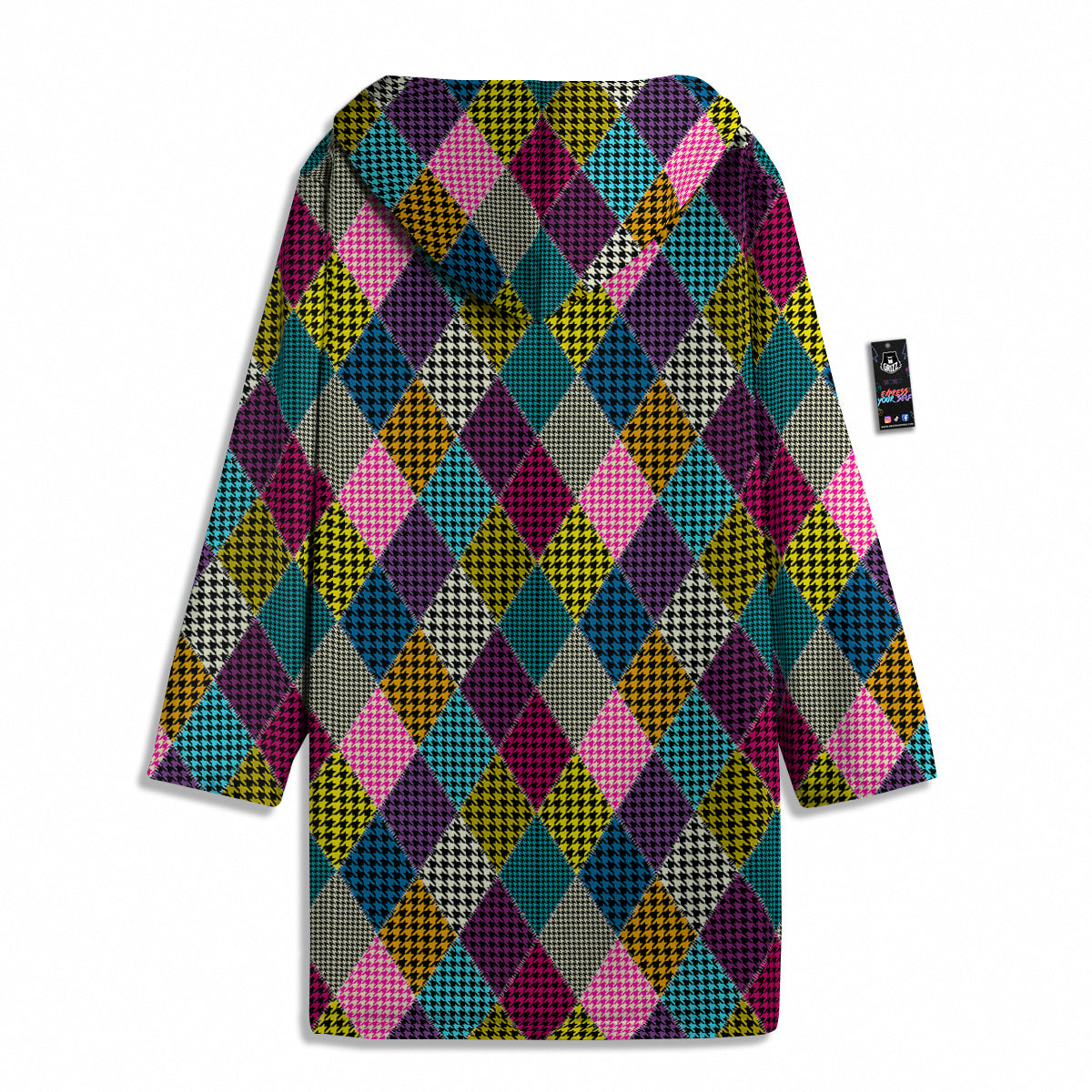 Rhombuses Houndstooth Colorful Print Pattern Men's Windbreaker Jacket-grizzshop