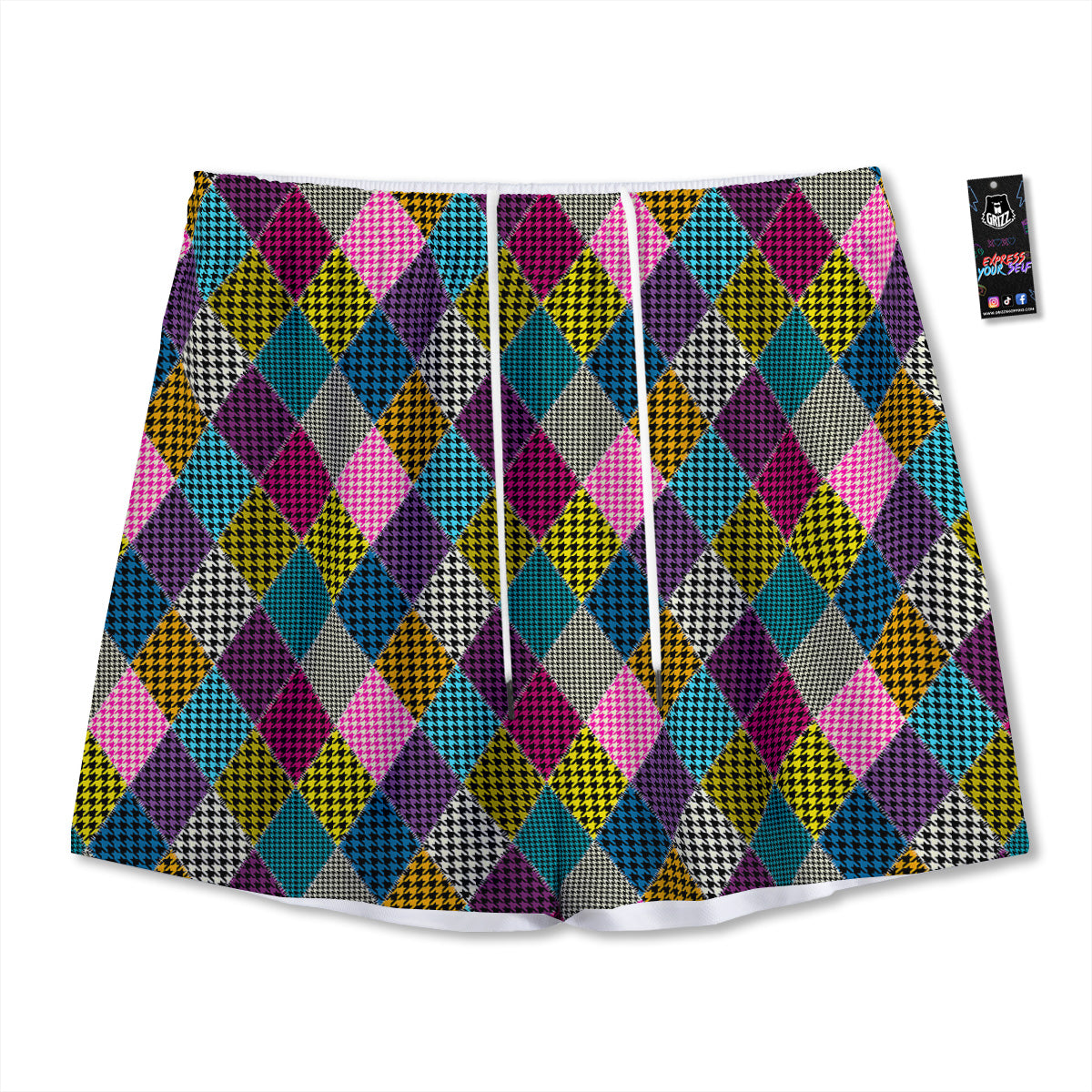 Snake Emerald Tree Boa Print Mesh Shorts
