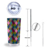 Rhombuses Houndstooth Colorful Print Pattern Tumbler-grizzshop