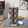 Rhombuses Houndstooth Colorful Print Pattern Tumbler-grizzshop