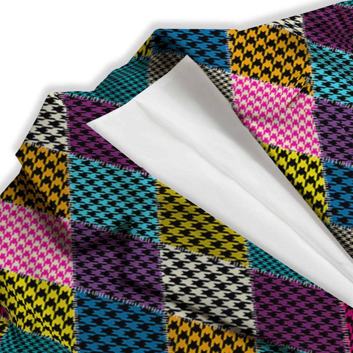 Rhombuses Houndstooth Colorful Print Pattern Women's Blazer-grizzshop