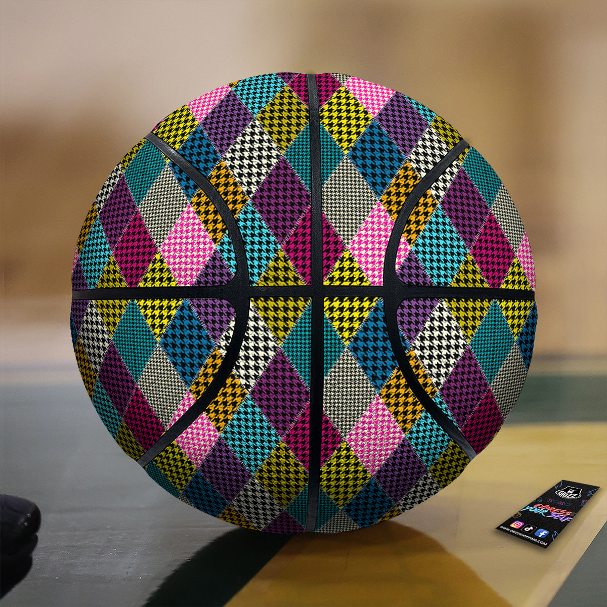 Rhombuses Houndstooth Colorful Print Pattern Basketball