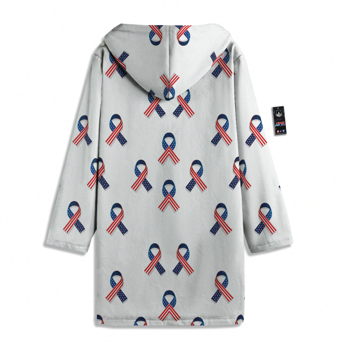 Ribbon American Flag Print Pattern Men's Windbreaker Jacket-grizzshop