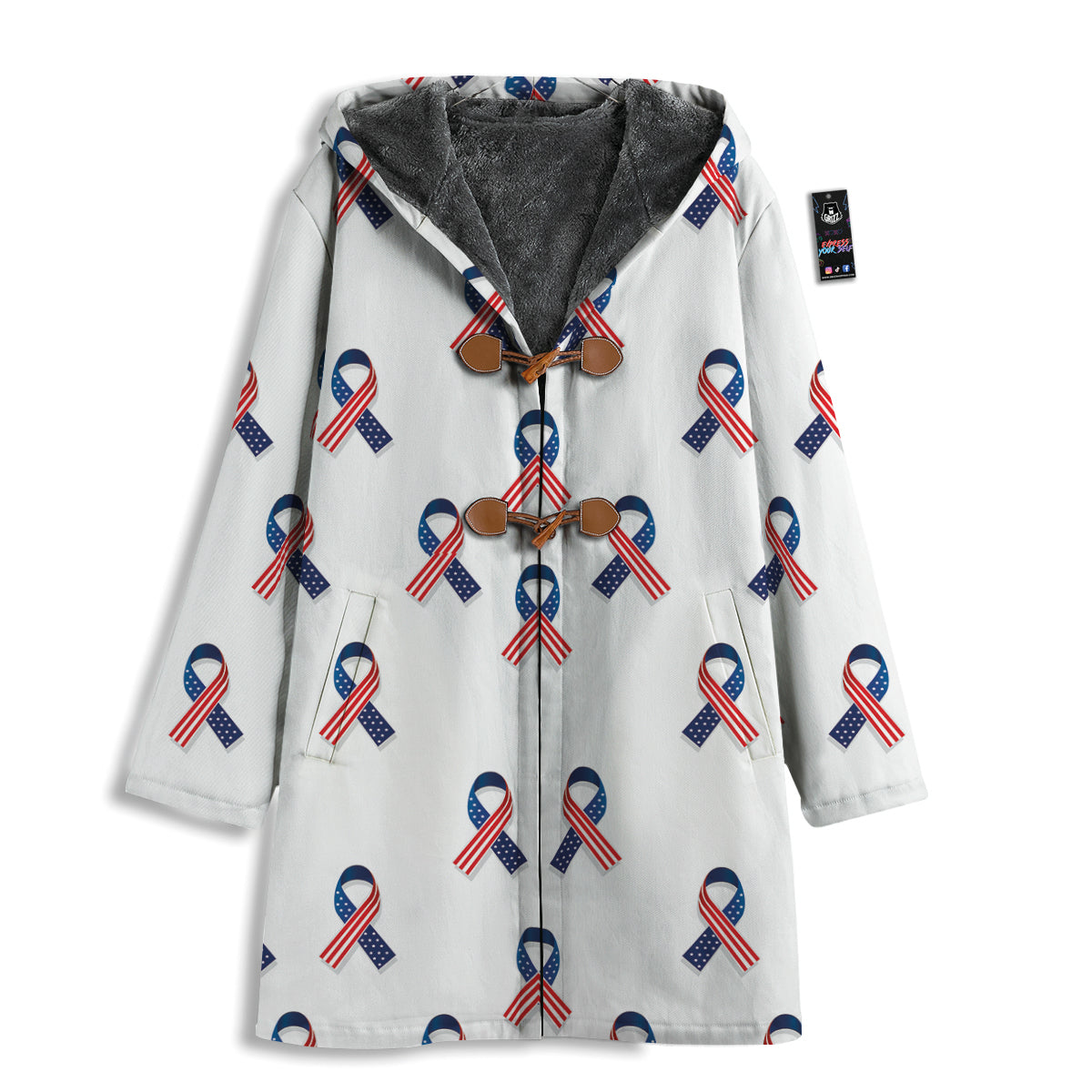 Ribbon American Flag Print Pattern Men's Windbreaker Jacket-grizzshop