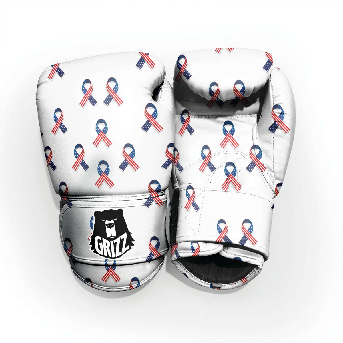 Ribbon American Flag Print Pattern Pro Boxing Glove