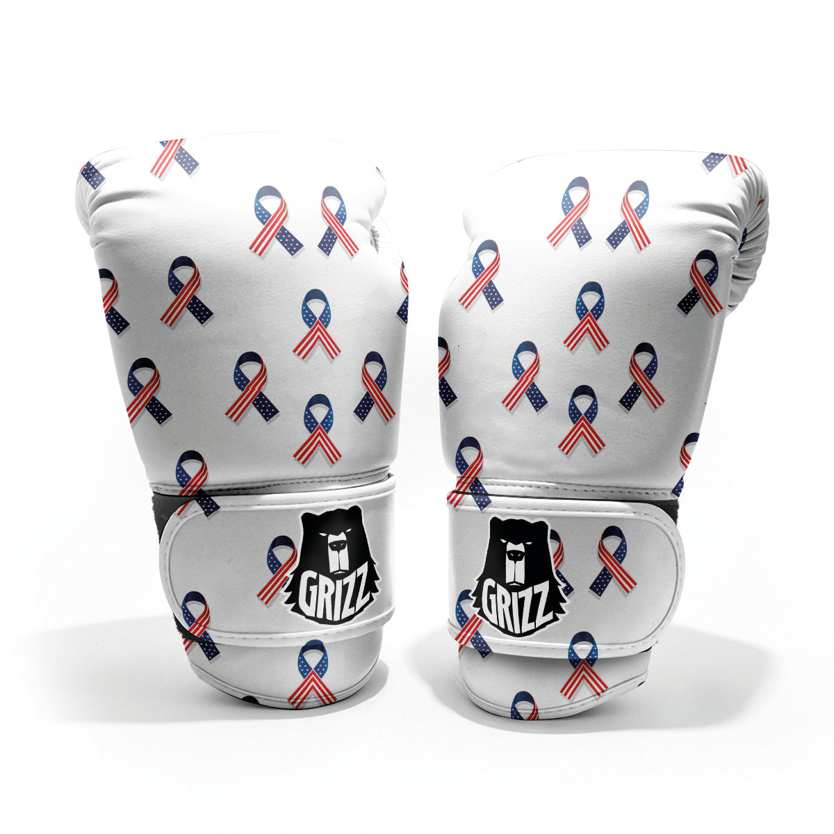 Ribbon American Flag Print Pattern Pro Boxing Glove