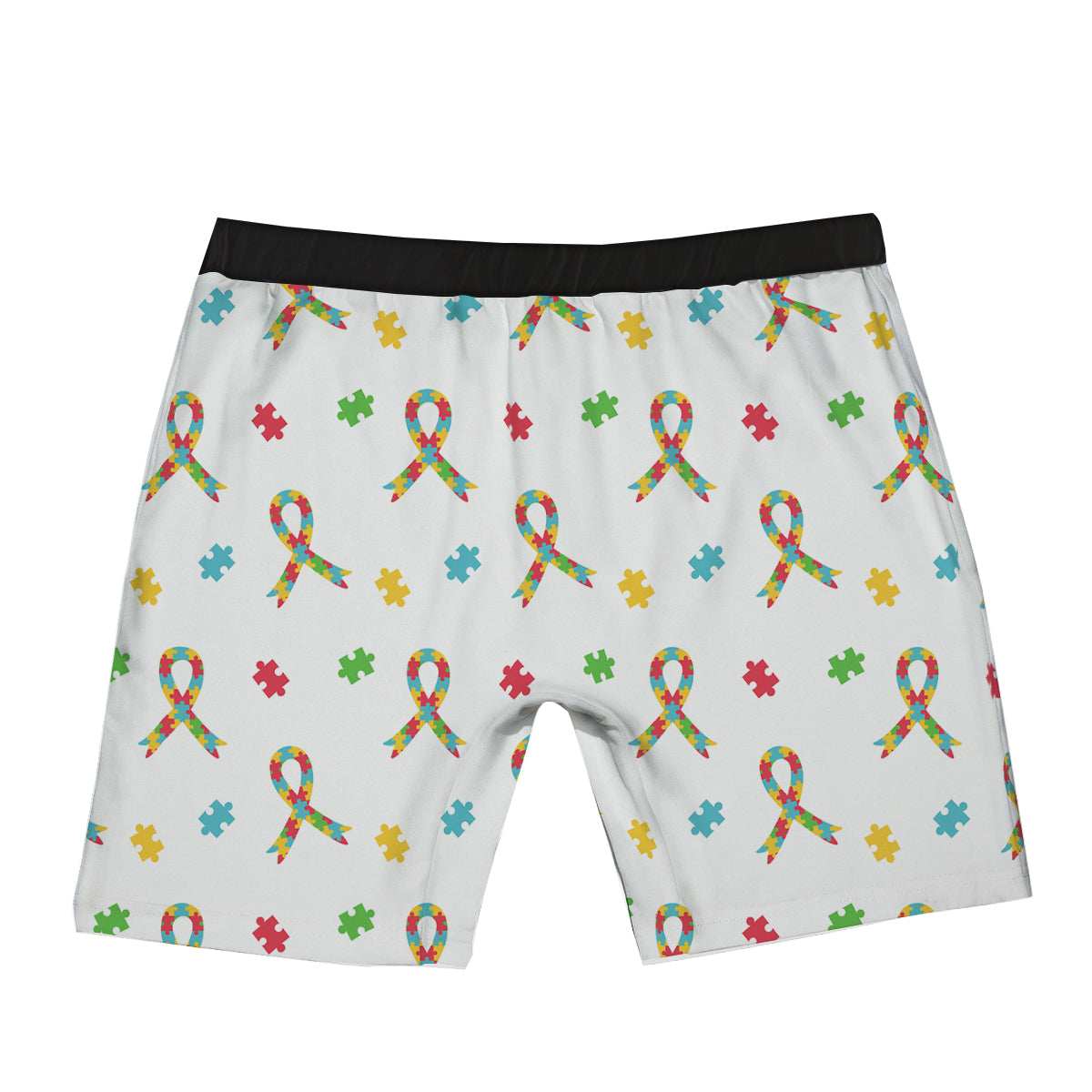 Ribbon Autism Awareness Print Pattern Boxer Briefs-grizzshop