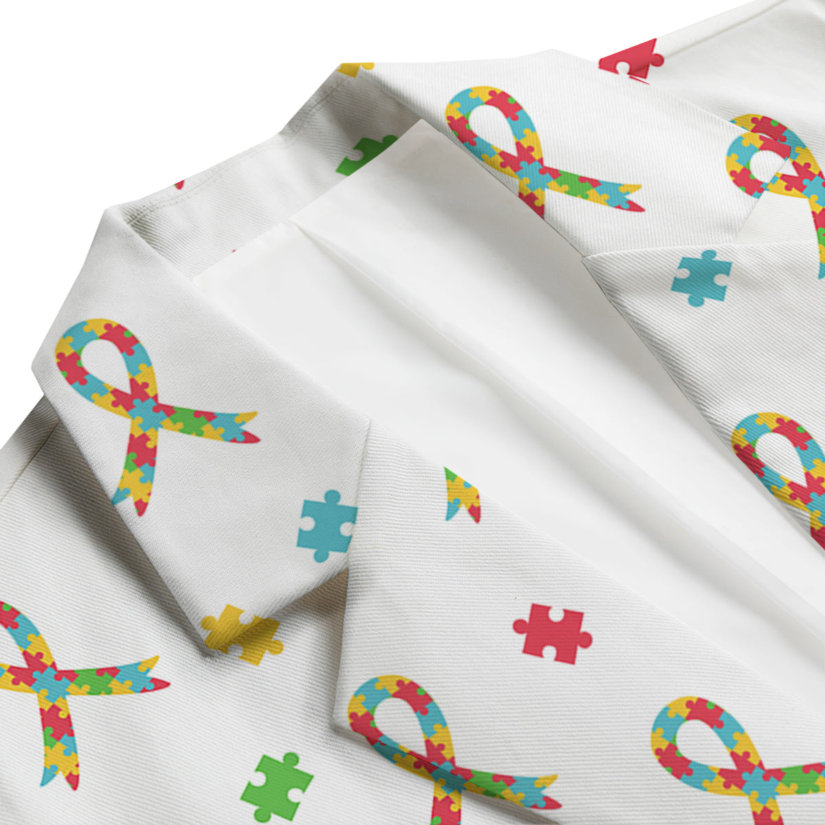 Ribbon Autism Awareness Print Pattern Men's Blazer-grizzshop