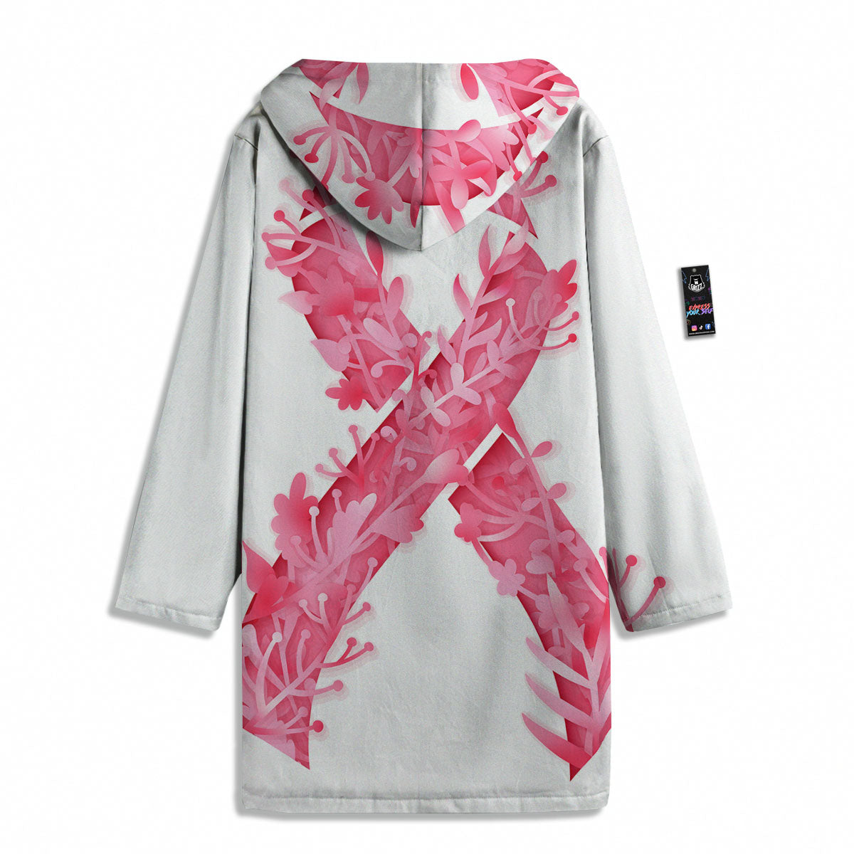 Ribbon Flower Pink Breast Cancer Print Men's Windbreaker Jacket-grizzshop