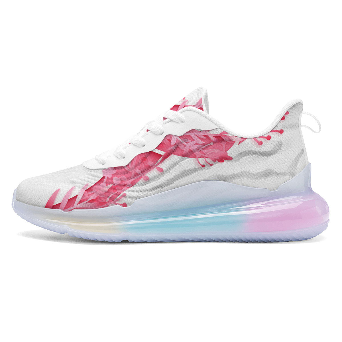 Ribbon Flower Pink Breast Cancer Print Running Sneakers-grizzshop