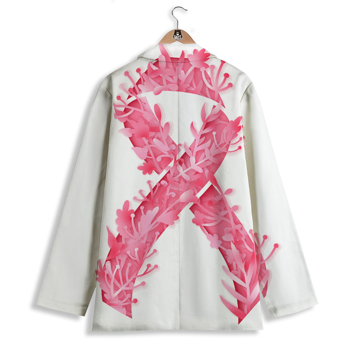 Ribbon Flower Pink Breast Cancer Print Women's Blazer-grizzshop