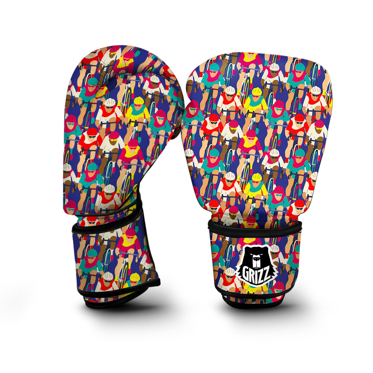 Ride Bicycle Pattern Print Boxing Gloves-grizzshop