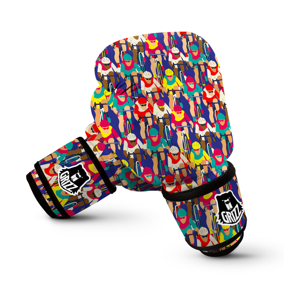 Ride Bicycle Pattern Print Boxing Gloves-grizzshop