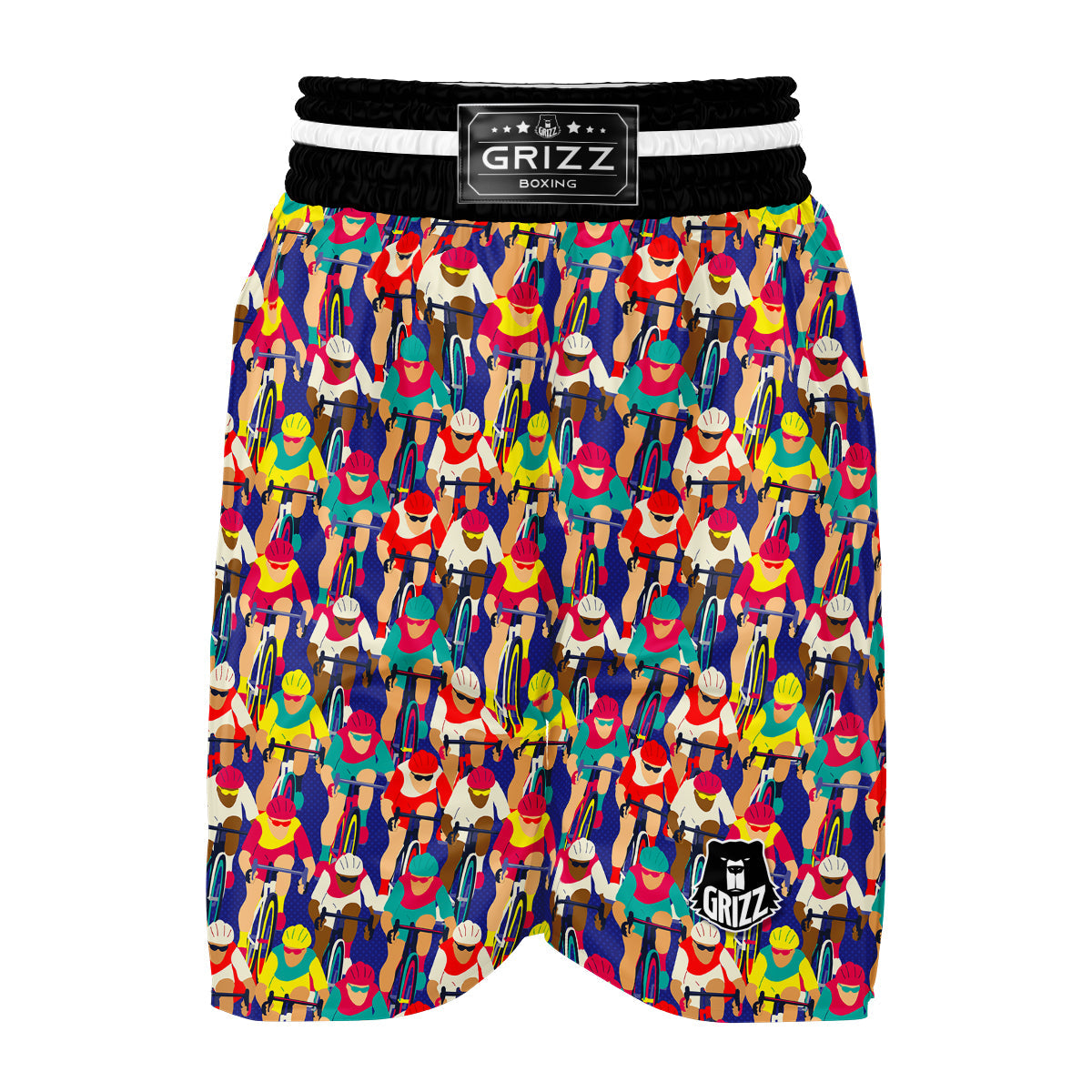 Ride Bicycle Pattern Print Boxing Shorts-grizzshop