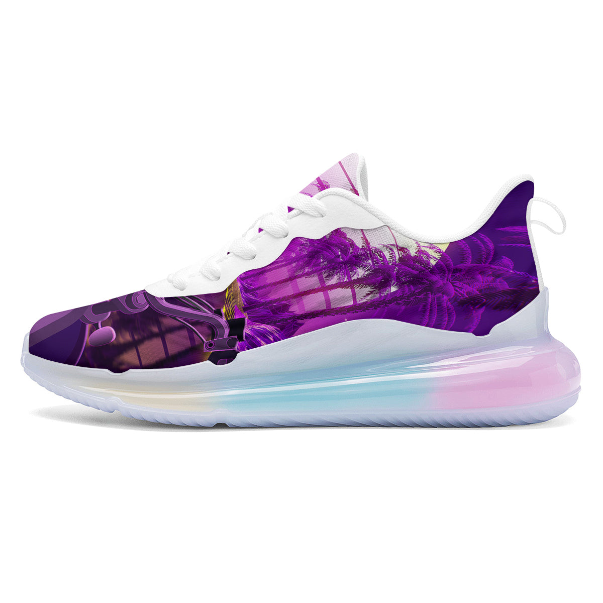 Riding Motorcycle Retro Purple Print Running Sneakers-grizzshop