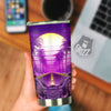 Riding Motorcycle Retro Purple Print Tumbler-grizzshop