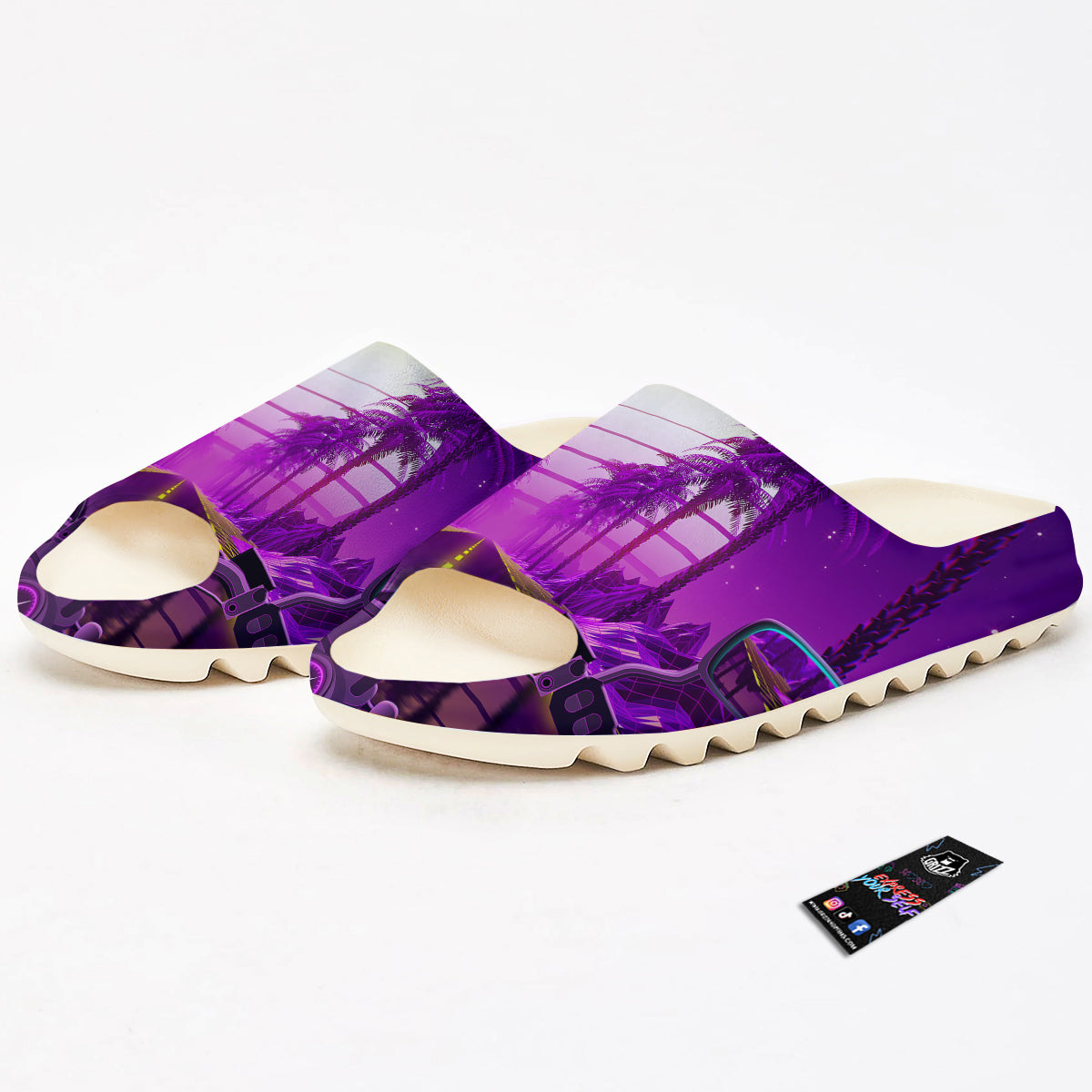 Riding Motorcycle Retro Purple Print Sandals-grizzshop