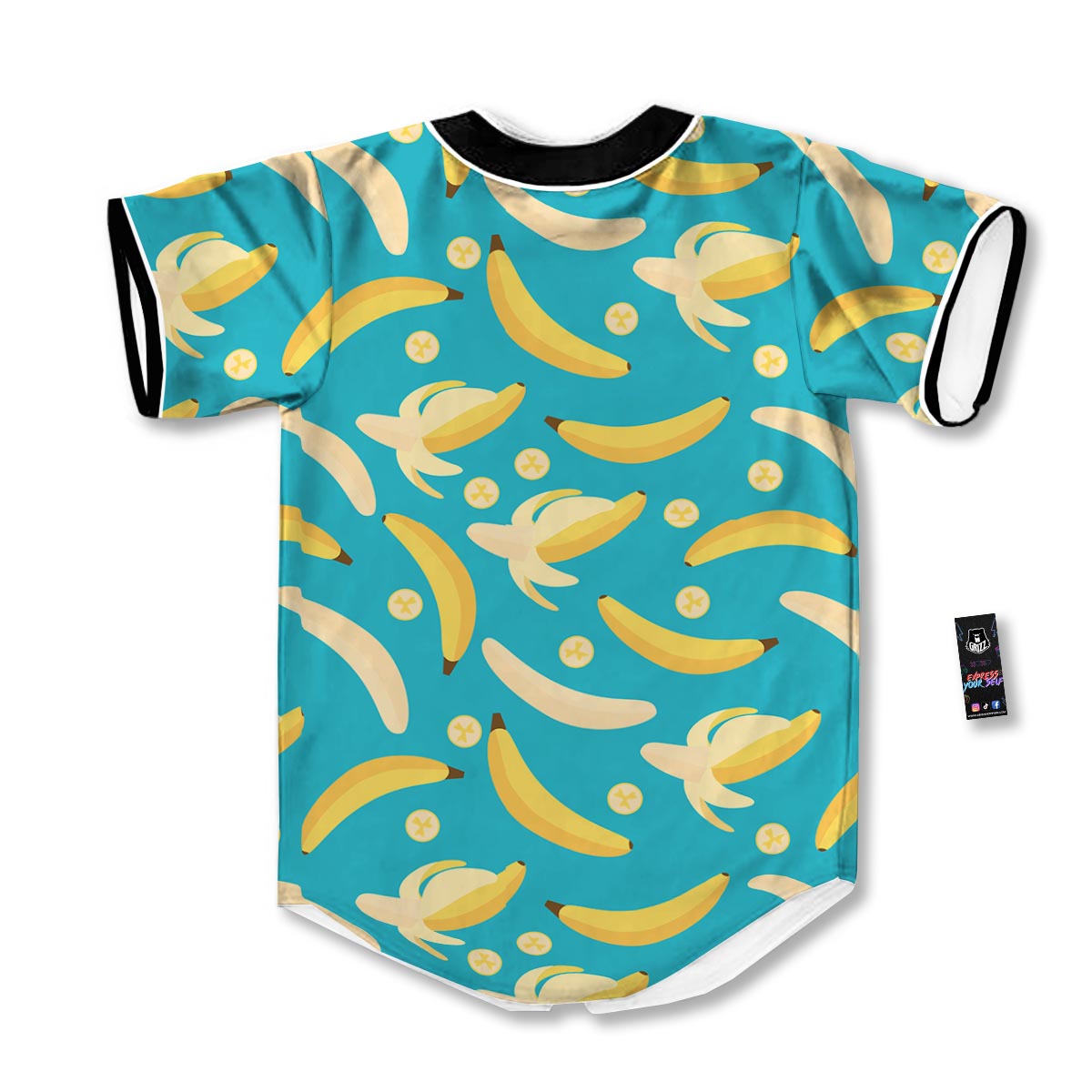 Ripe Banana Print Pattern Baseball Jersey-grizzshop