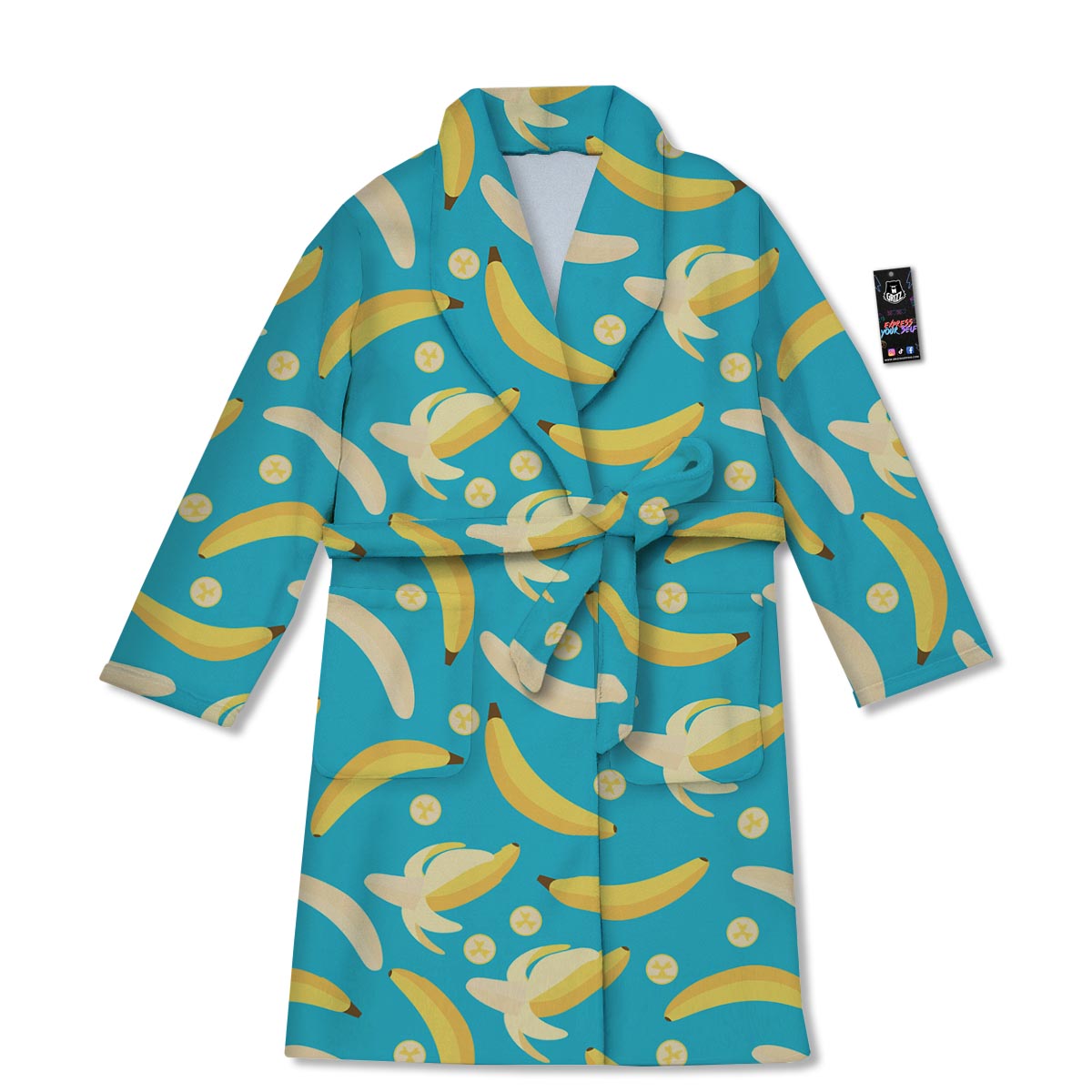 Ripe Banana Print Pattern Bathrobe-grizzshop