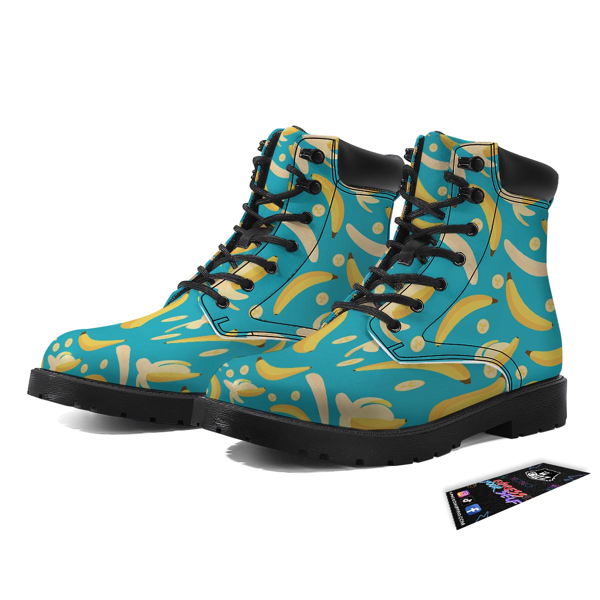 Ripe Banana Print Pattern Boots-grizzshop