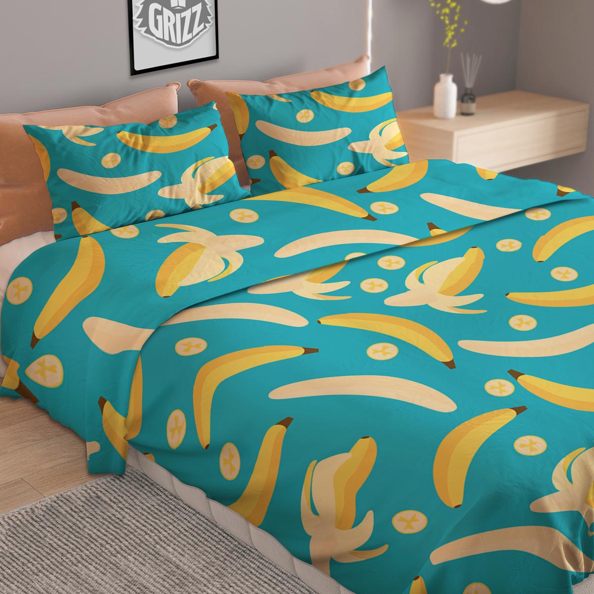 Red White And Blue Argyle Print Pattern Duvet Cover Bedding Set