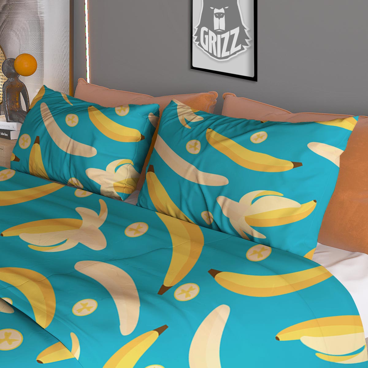 Red White And Blue Argyle Print Pattern Duvet Cover Bedding Set