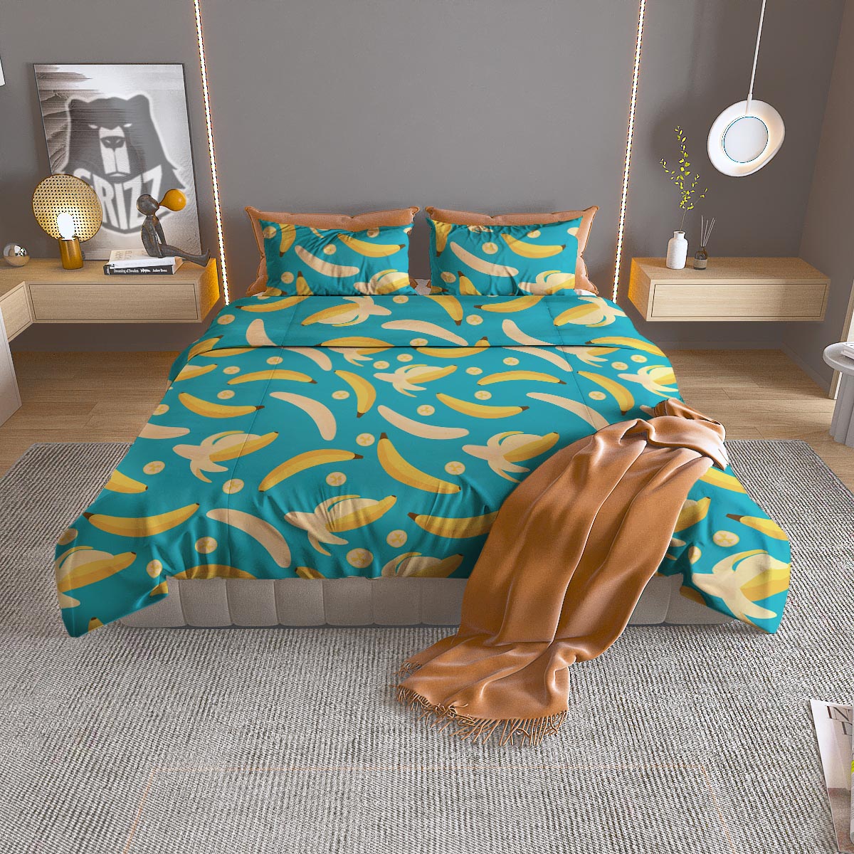 Red White And Blue Argyle Print Pattern Duvet Cover Bedding Set