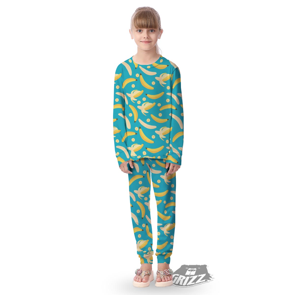 Ripe Banana Print Pattern Kid's Pajamas-grizzshop