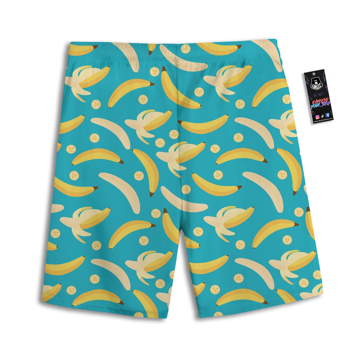 Ripe Banana Print Pattern Men's Athletic Shorts