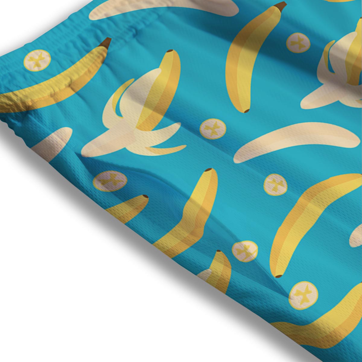Ripe Banana Print Pattern Mesh Shorts