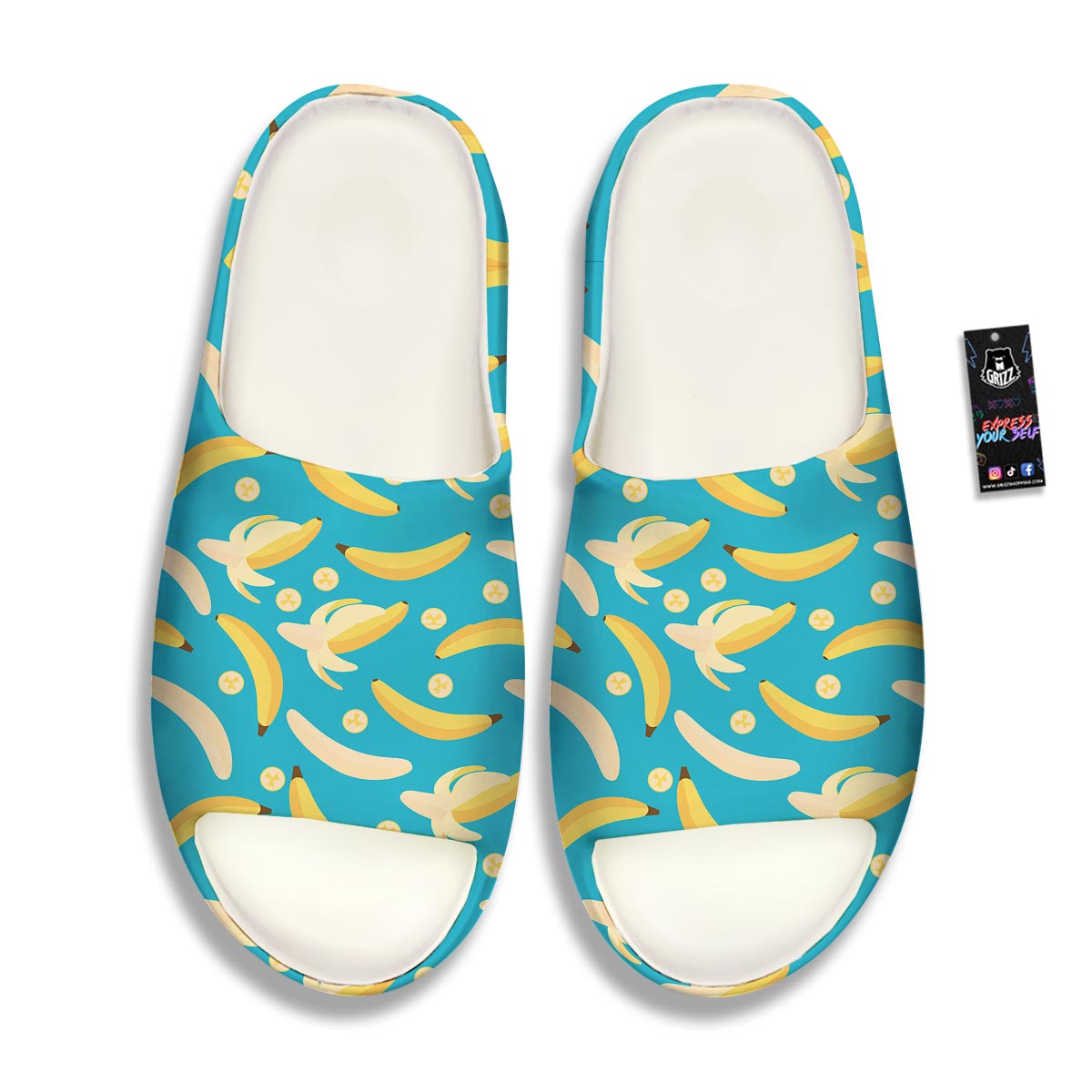 Ripe Banana Print Pattern Sandals-grizzshop