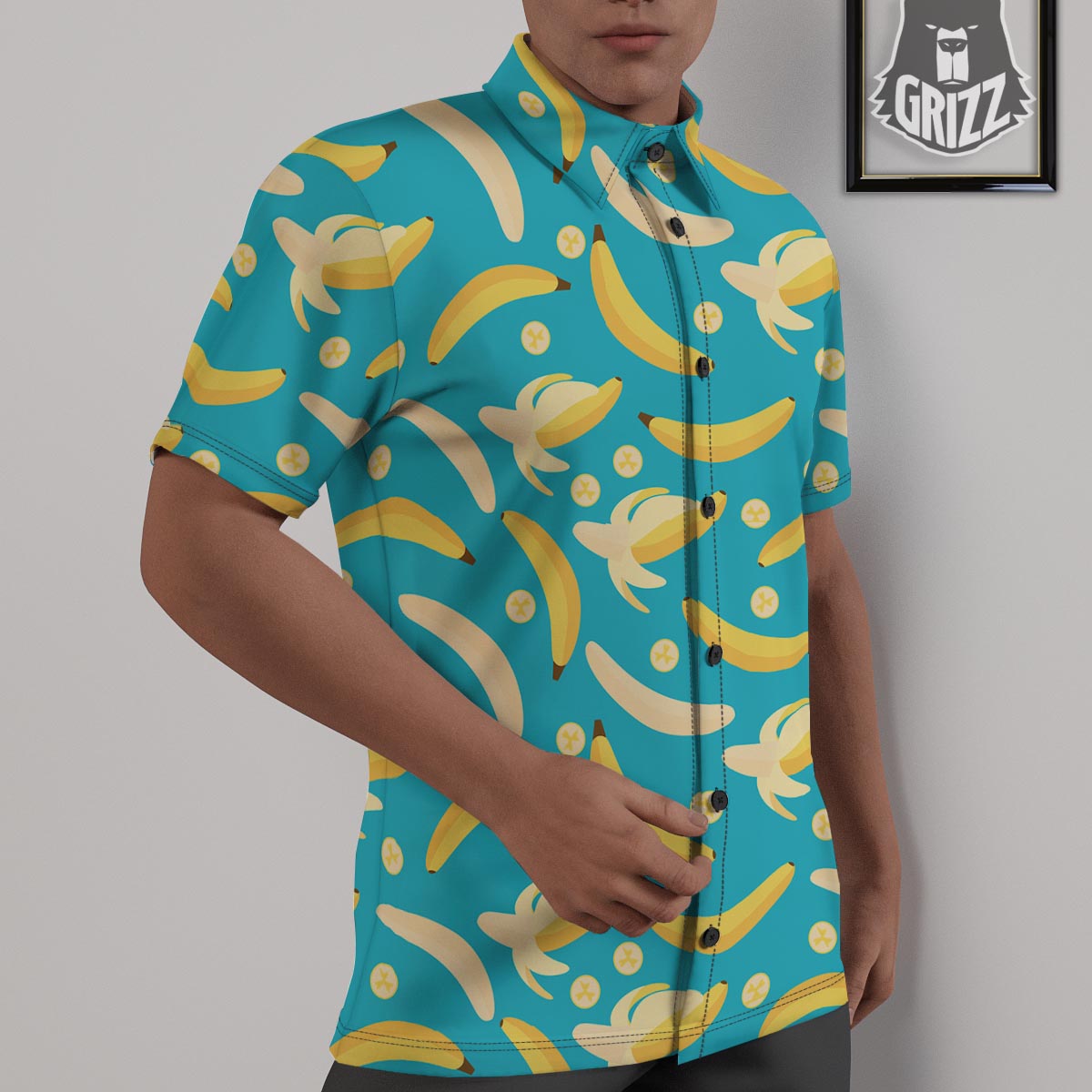 Ripe Banana Print Pattern Untucked Shirts-grizzshop