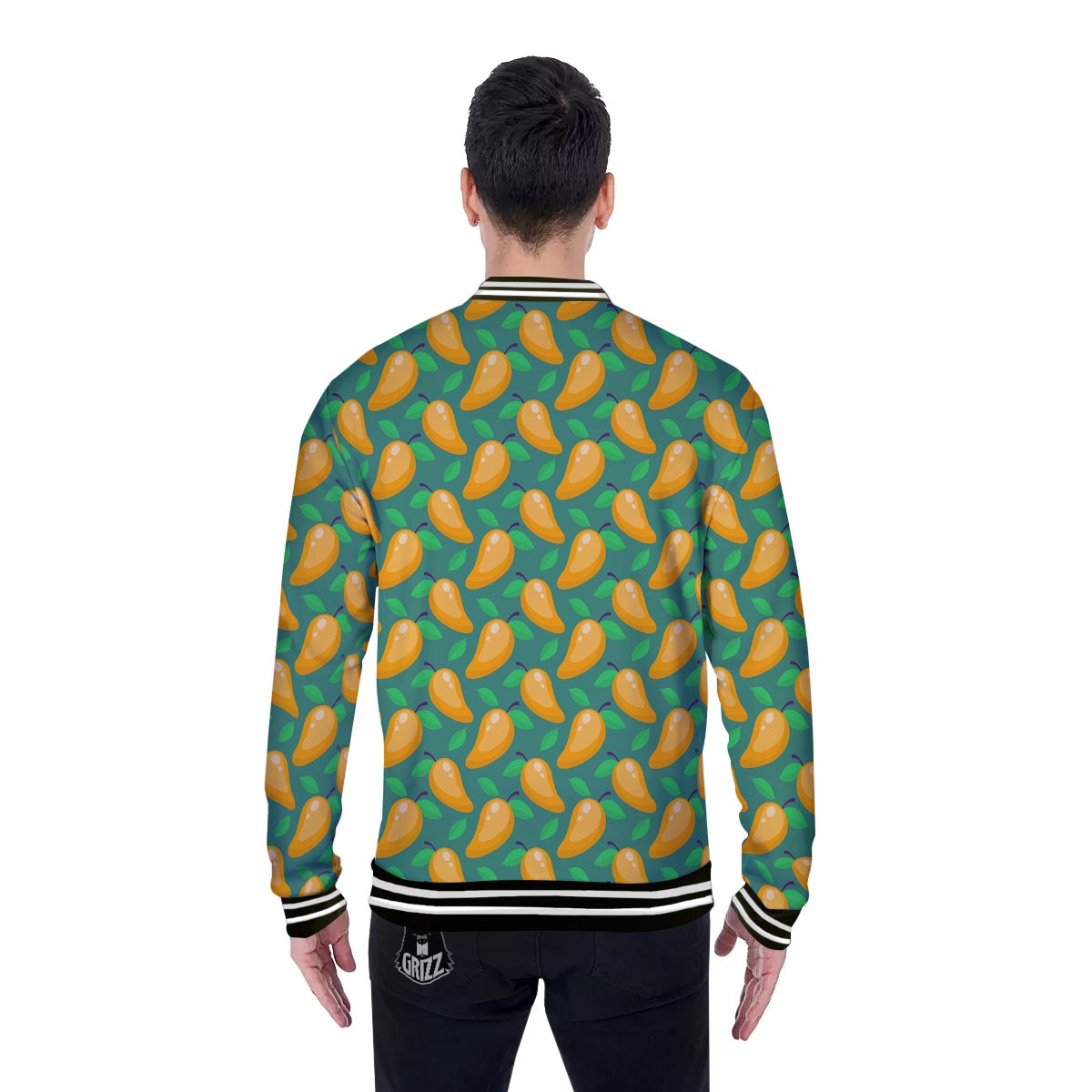 Ripe Mango Fruit Print Pattern Baseball Jacket-grizzshop