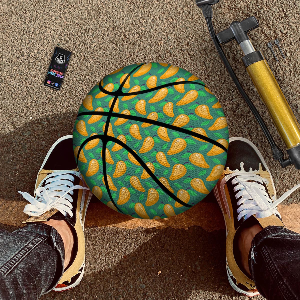 Ripe Mango Fruit Print Pattern Basketball-grizzshop