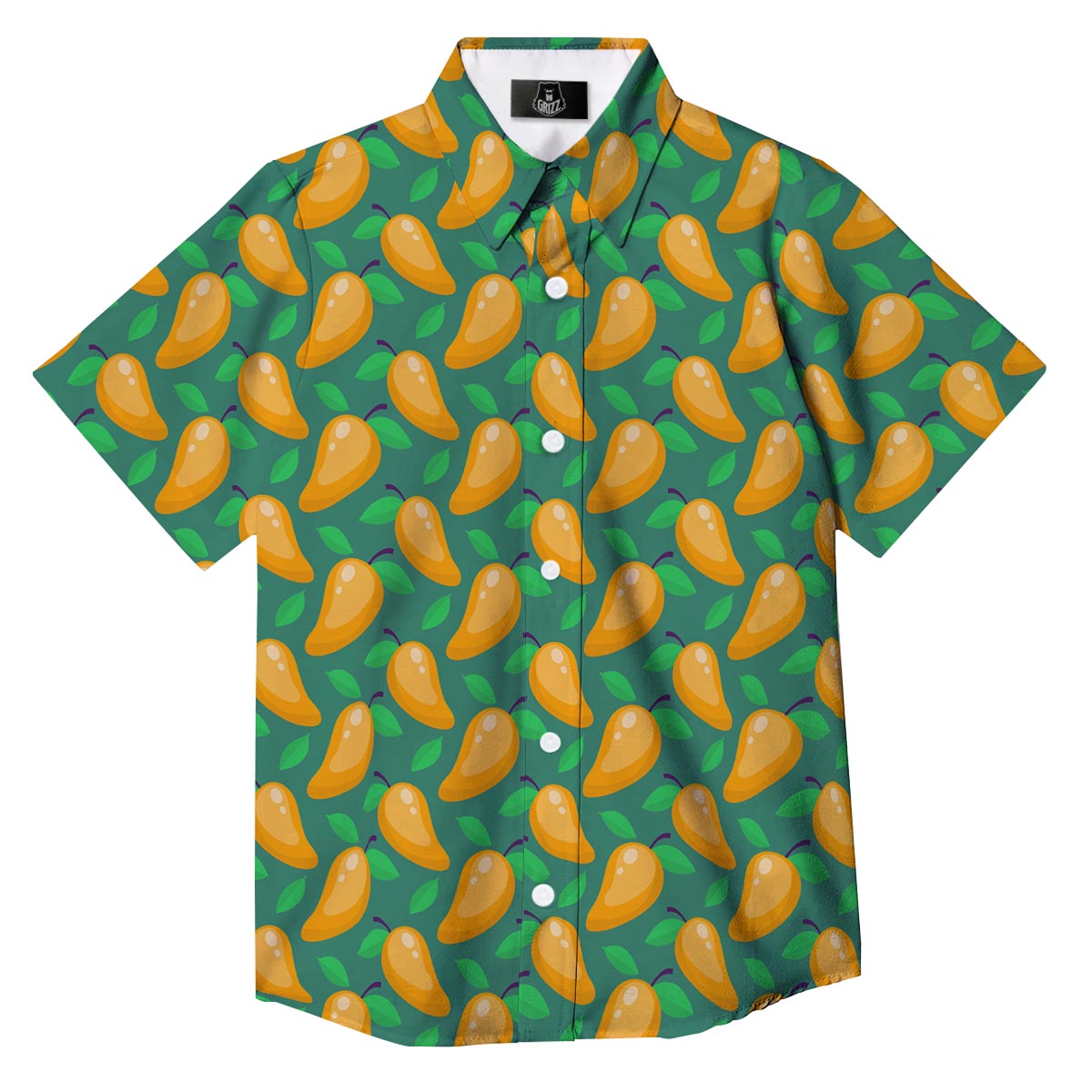 Ripe Mango Fruit Print Pattern Button Up Shirt-grizzshop