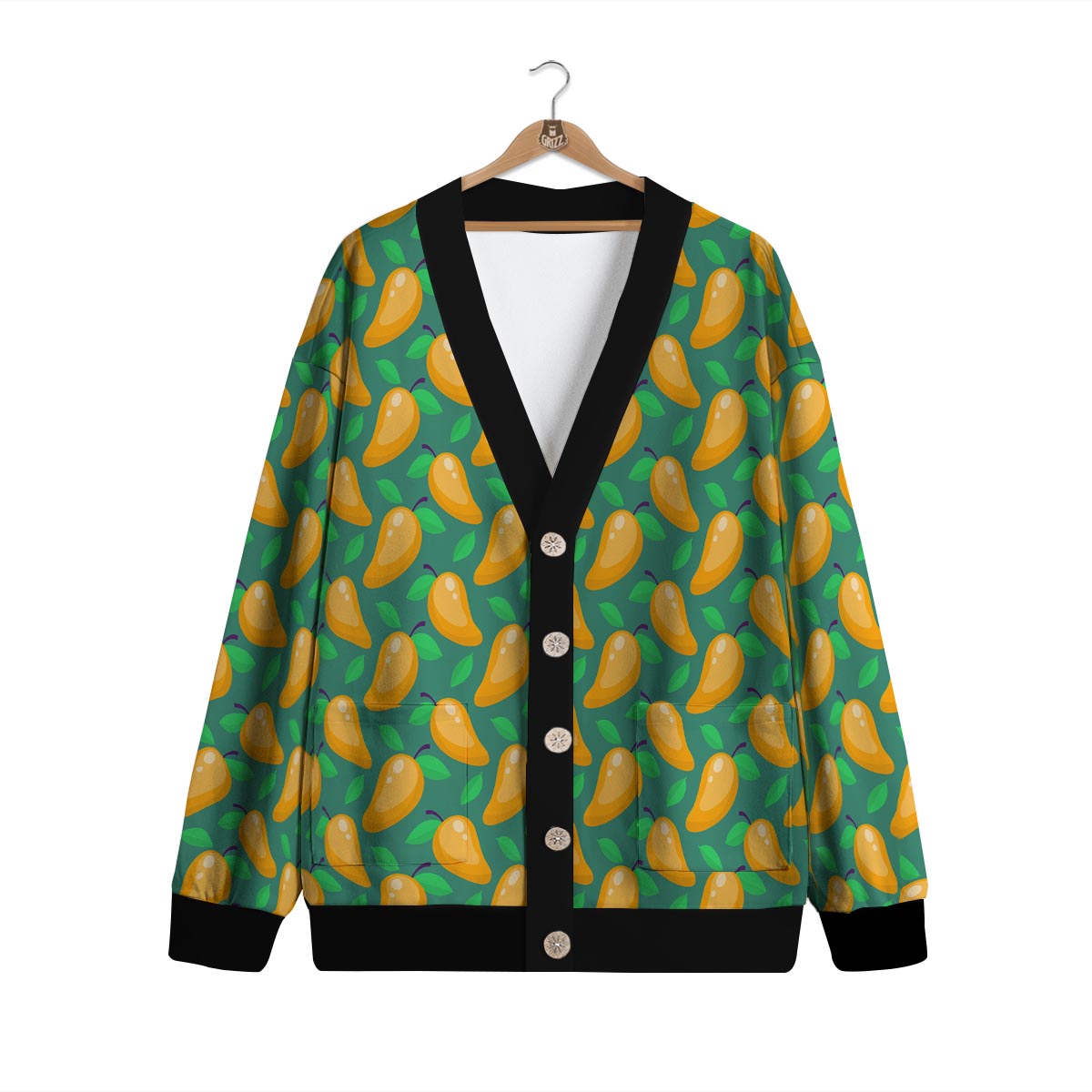 Ripe Mango Fruit Print Pattern Cardigan-grizzshop