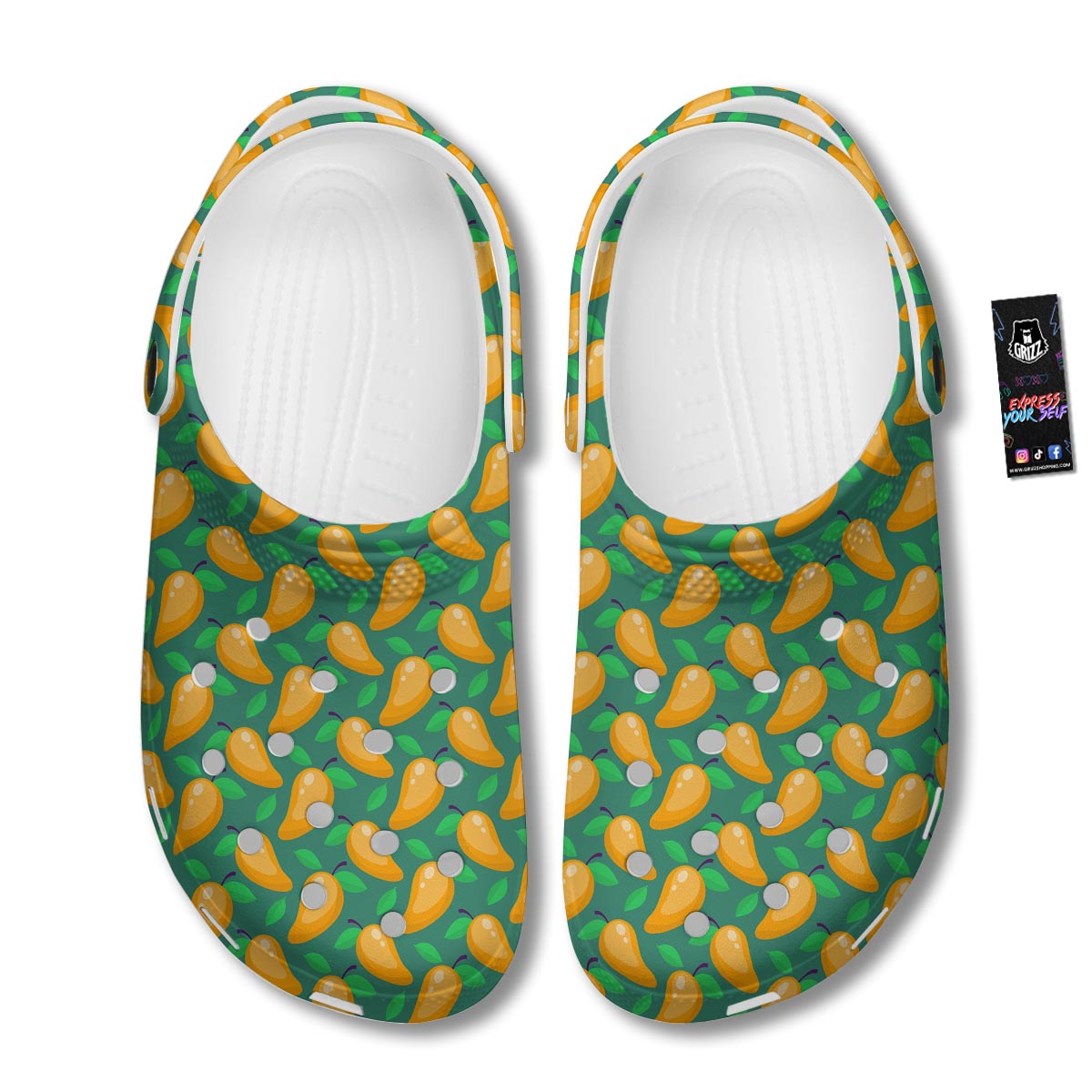Ripe Mango Fruit Print Pattern Clog-grizzshop