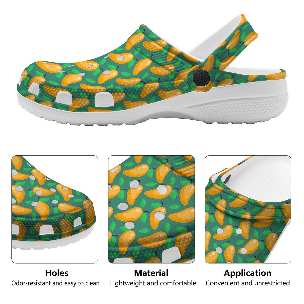 Ripe Mango Fruit Print Pattern Clog-grizzshop