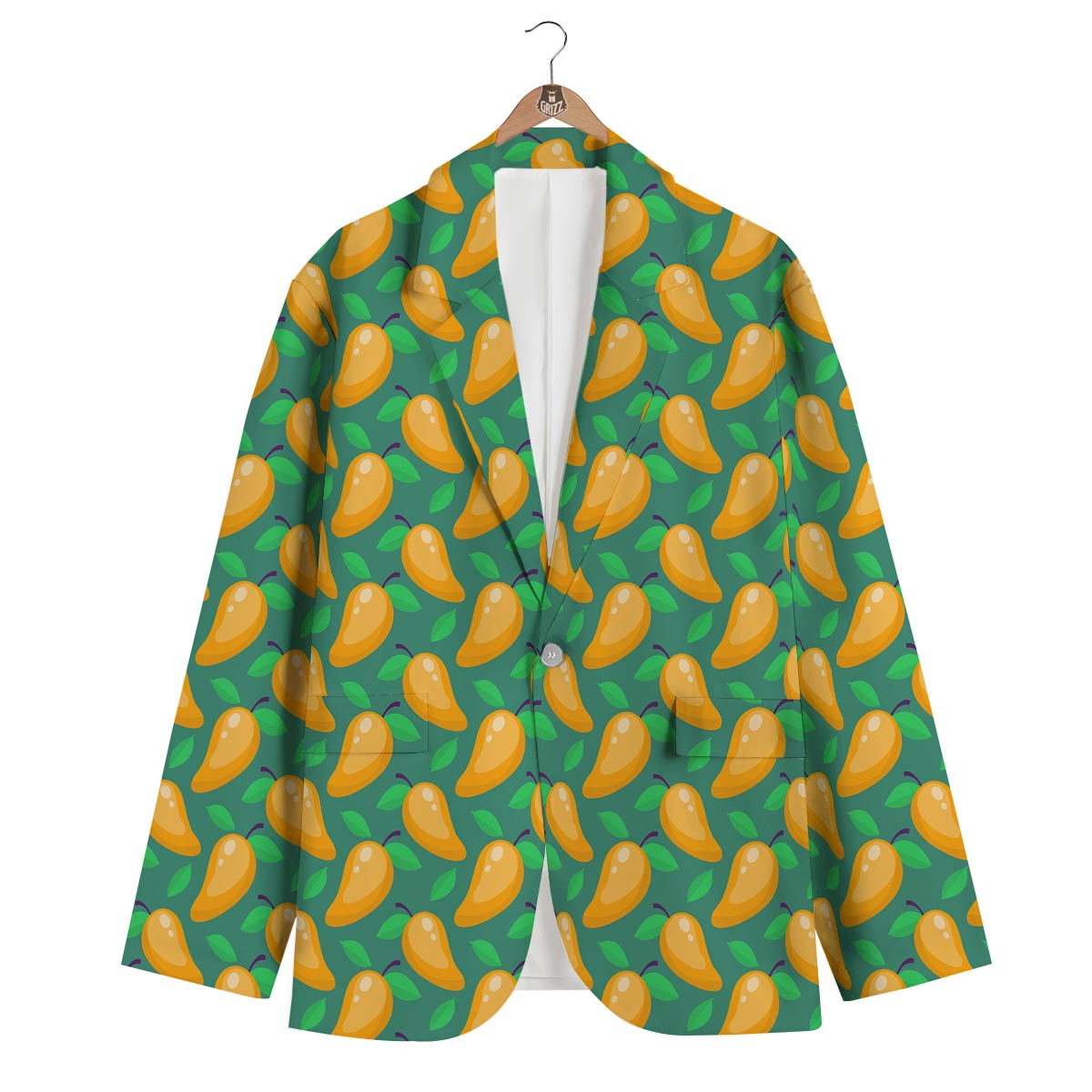 Ripe Mango Fruit Print Pattern Men's Blazer-grizzshop