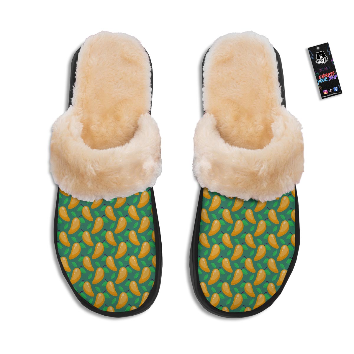 Ripe Mango Fruit Print Pattern Slippers-grizzshop