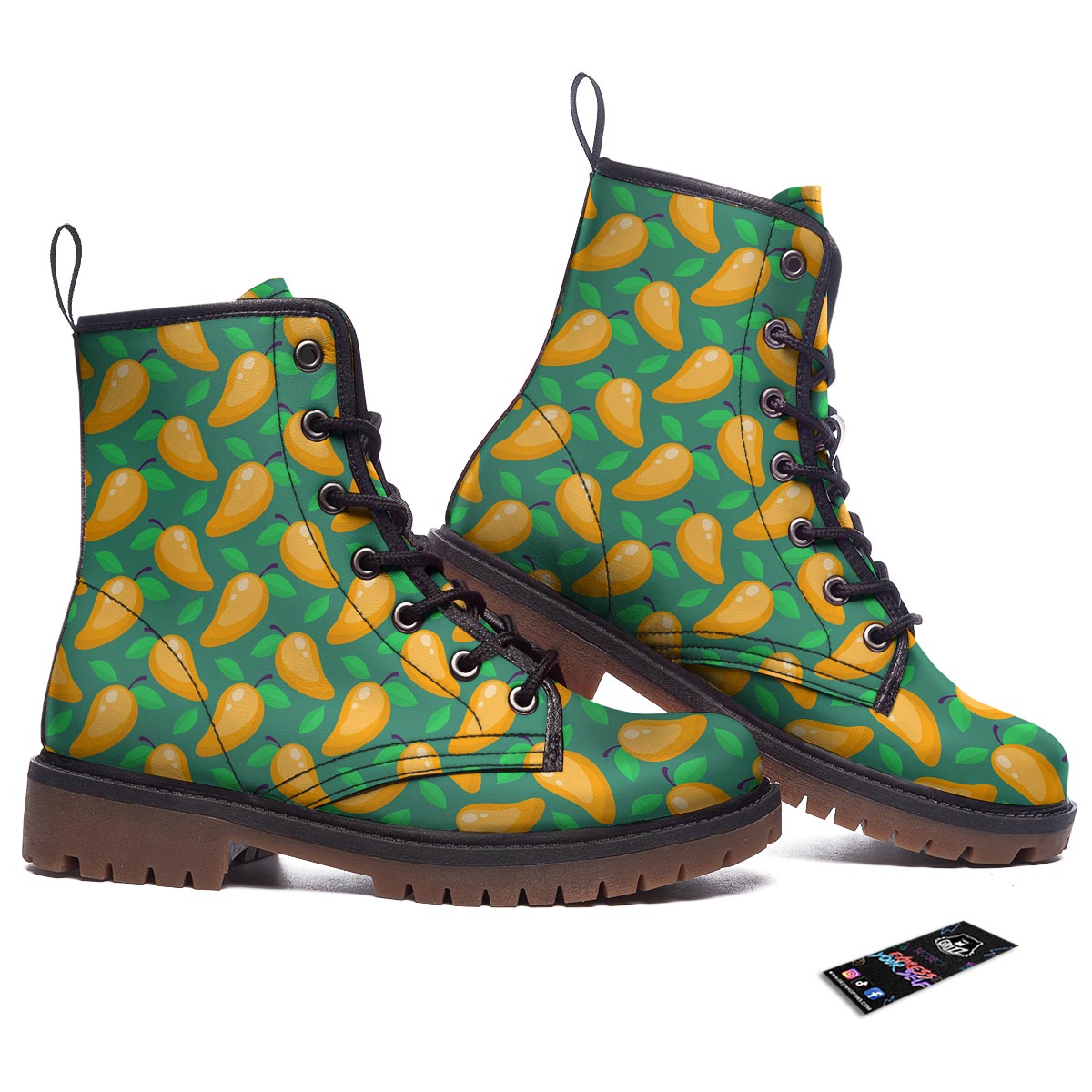 Ripe Mango Fruit Print Pattern Work Boots-grizzshop