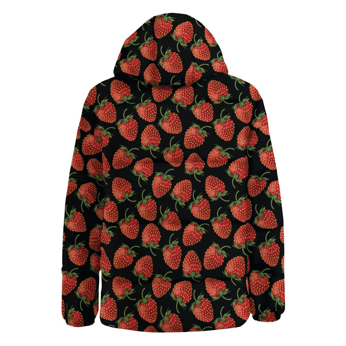 Ripe Strawberries Print Pattern Down Jacket-grizzshop